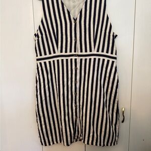J Crew Striped Sleeveless Button-Down Dress
